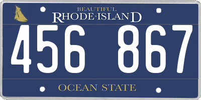 RI license plate 456867