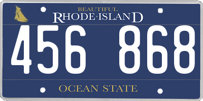 RI license plate 456868