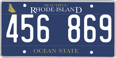 RI license plate 456869