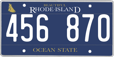 RI license plate 456870