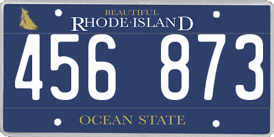 RI license plate 456873
