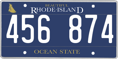 RI license plate 456874