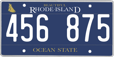 RI license plate 456875