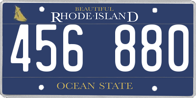 RI license plate 456880