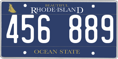 RI license plate 456889