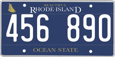 RI license plate 456890