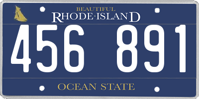 RI license plate 456891