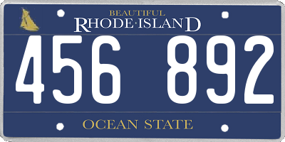 RI license plate 456892