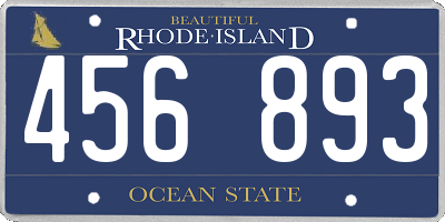 RI license plate 456893