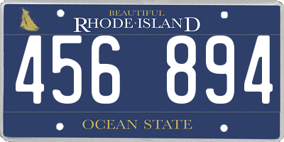 RI license plate 456894