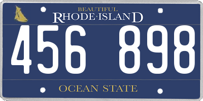 RI license plate 456898