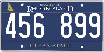 RI license plate 456899