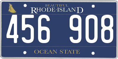 RI license plate 456908