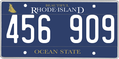 RI license plate 456909