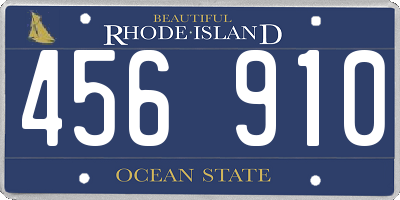 RI license plate 456910