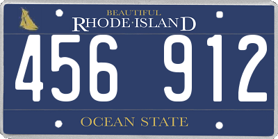 RI license plate 456912