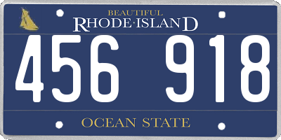 RI license plate 456918