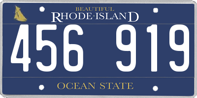 RI license plate 456919