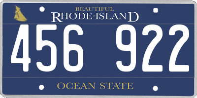 RI license plate 456922