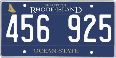 RI license plate 456925
