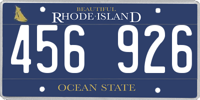 RI license plate 456926