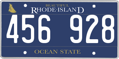 RI license plate 456928
