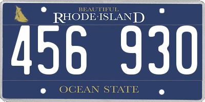 RI license plate 456930