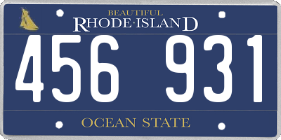 RI license plate 456931