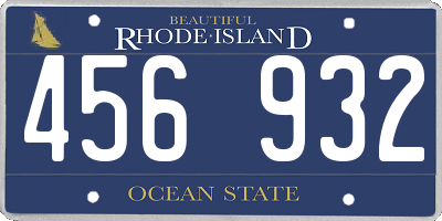 RI license plate 456932
