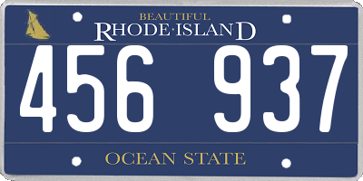 RI license plate 456937