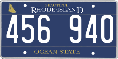 RI license plate 456940