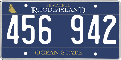 RI license plate 456942