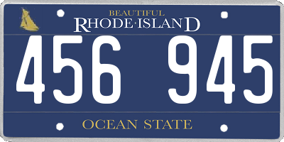 RI license plate 456945