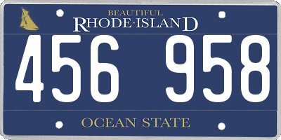 RI license plate 456958