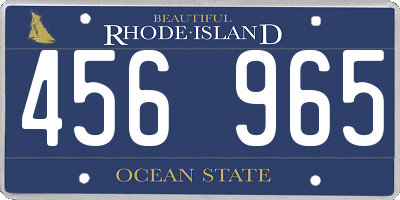 RI license plate 456965