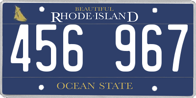 RI license plate 456967