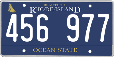 RI license plate 456977