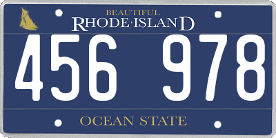 RI license plate 456978