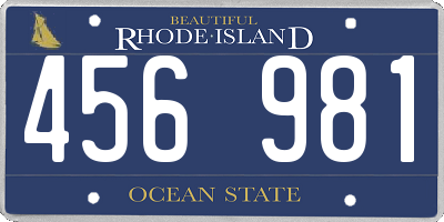 RI license plate 456981