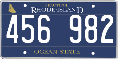 RI license plate 456982