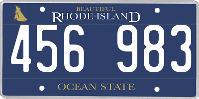 RI license plate 456983