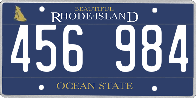 RI license plate 456984