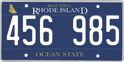 RI license plate 456985