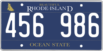 RI license plate 456986