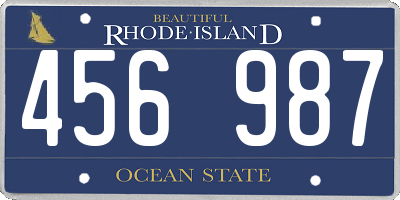 RI license plate 456987