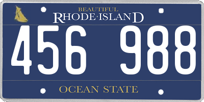 RI license plate 456988