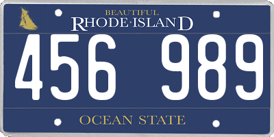 RI license plate 456989