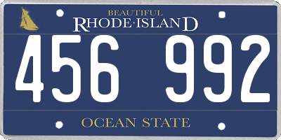 RI license plate 456992