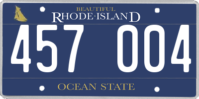 RI license plate 457004