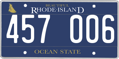 RI license plate 457006